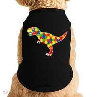 Autism Awareness Cute Dinosaur T Rex Doggie Tank thumb 0