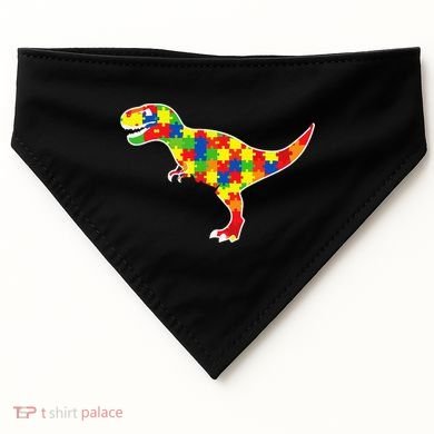 Autism Awareness Cute Dinosaur T Rex USA-Made Doggie Bandana