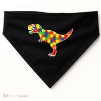 Autism Awareness Cute Dinosaur T Rex USA-Made Doggie Bandana thumb 0