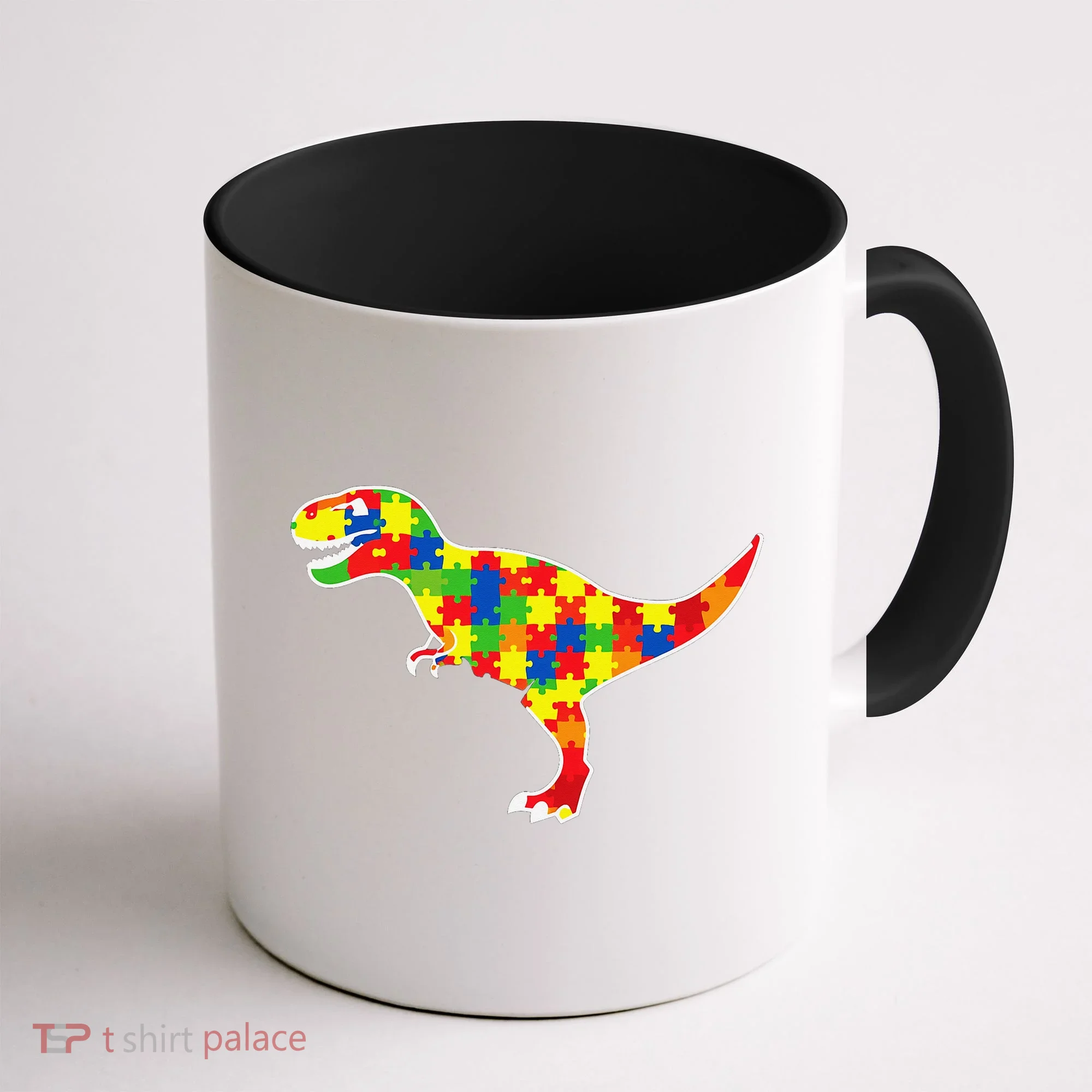 Autism Awareness Cute Dinosaur T Rex Coffee Mug