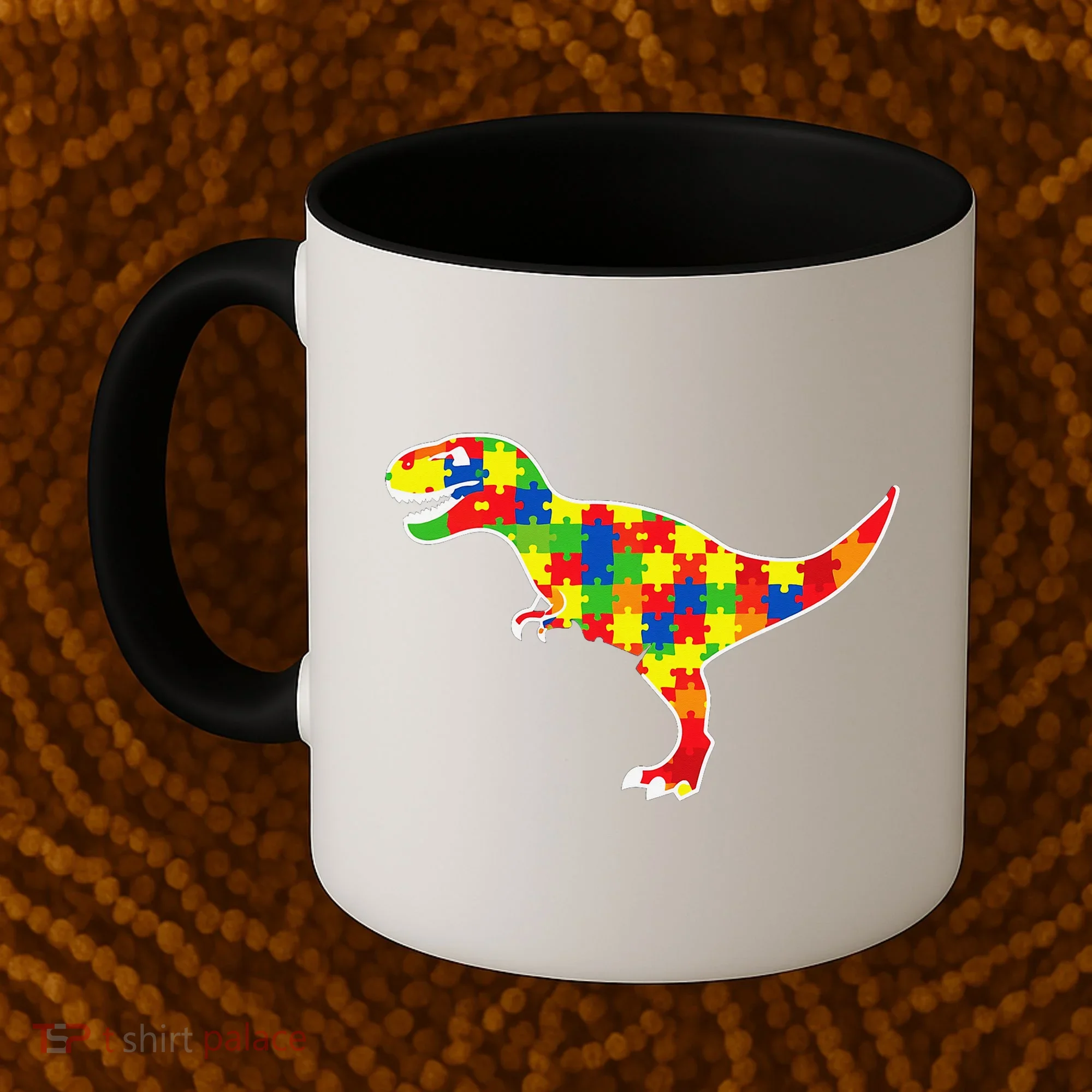 Autism Awareness Cute Dinosaur T Rex Coffee Mug