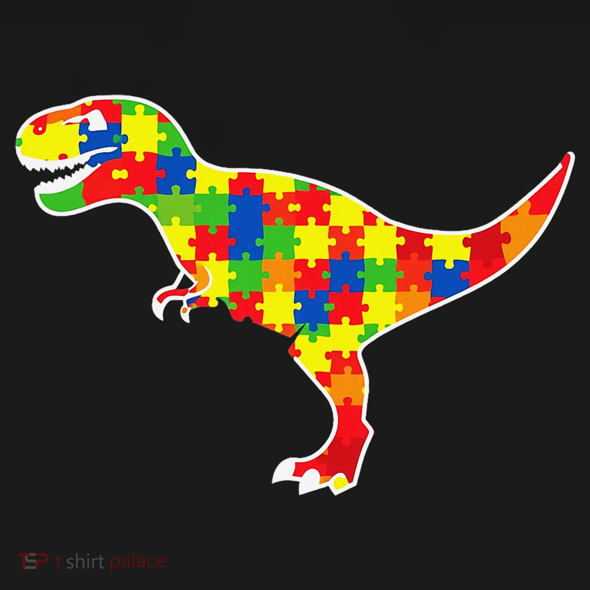 Autism Awareness Cute Dinosaur T Rex Coaster