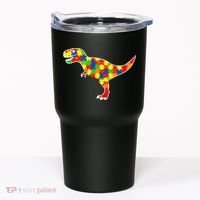 Autism Awareness Cute Dinosaur T Rex Tumbler thumb 0