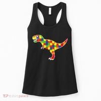 Autism Awareness Cute Dinosaur T Rex Women's Tank Top thumb 0