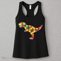 Autism Awareness Cute Dinosaur T Rex Women's Tank Top thumb 3