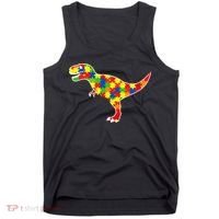 Autism Awareness Cute Dinosaur T Rex Tank Top thumb 0