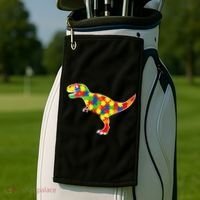 Autism Awareness Cute Dinosaur T Rex Golf Towel thumb 2