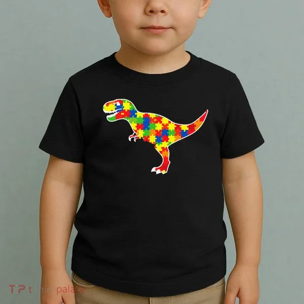 Autism Awareness Cute Dinosaur T Rex Toddler T-Shirt