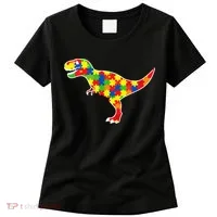 Autism Awareness Cute Dinosaur T Rex Women's T-Shirt thumb 0