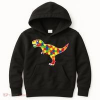 Autism Awareness Cute Dinosaur T Rex Kids Hoodie thumb 0