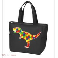 Autism Awareness Cute Dinosaur T Rex Tote Bag thumb 3