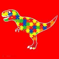 Autism Awareness Cute Dinosaur T Rex Santa Hat thumb 1