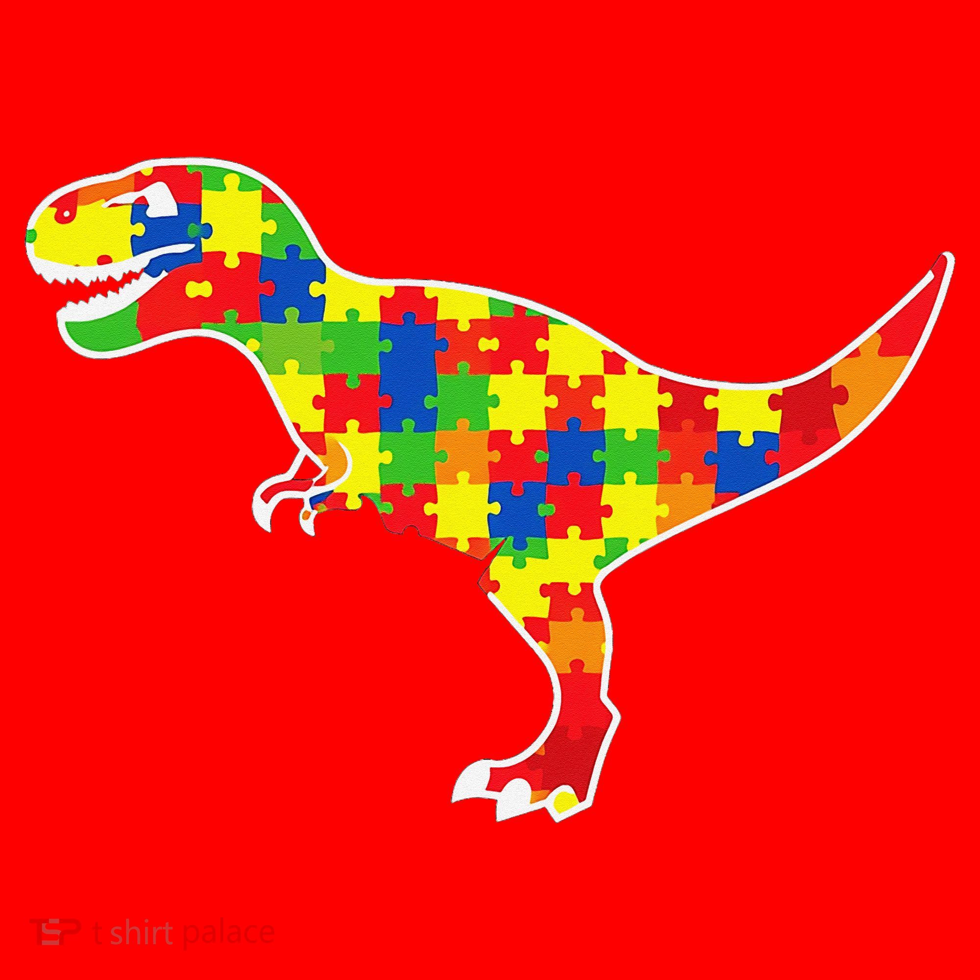 Autism Awareness Cute Dinosaur T Rex Santa Hat