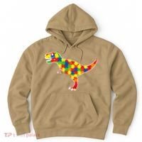 Autism Awareness Cute Dinosaur T Rex Hoodie thumb 0