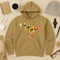 Autism Awareness Cute Dinosaur T Rex Hoodie thumb 3