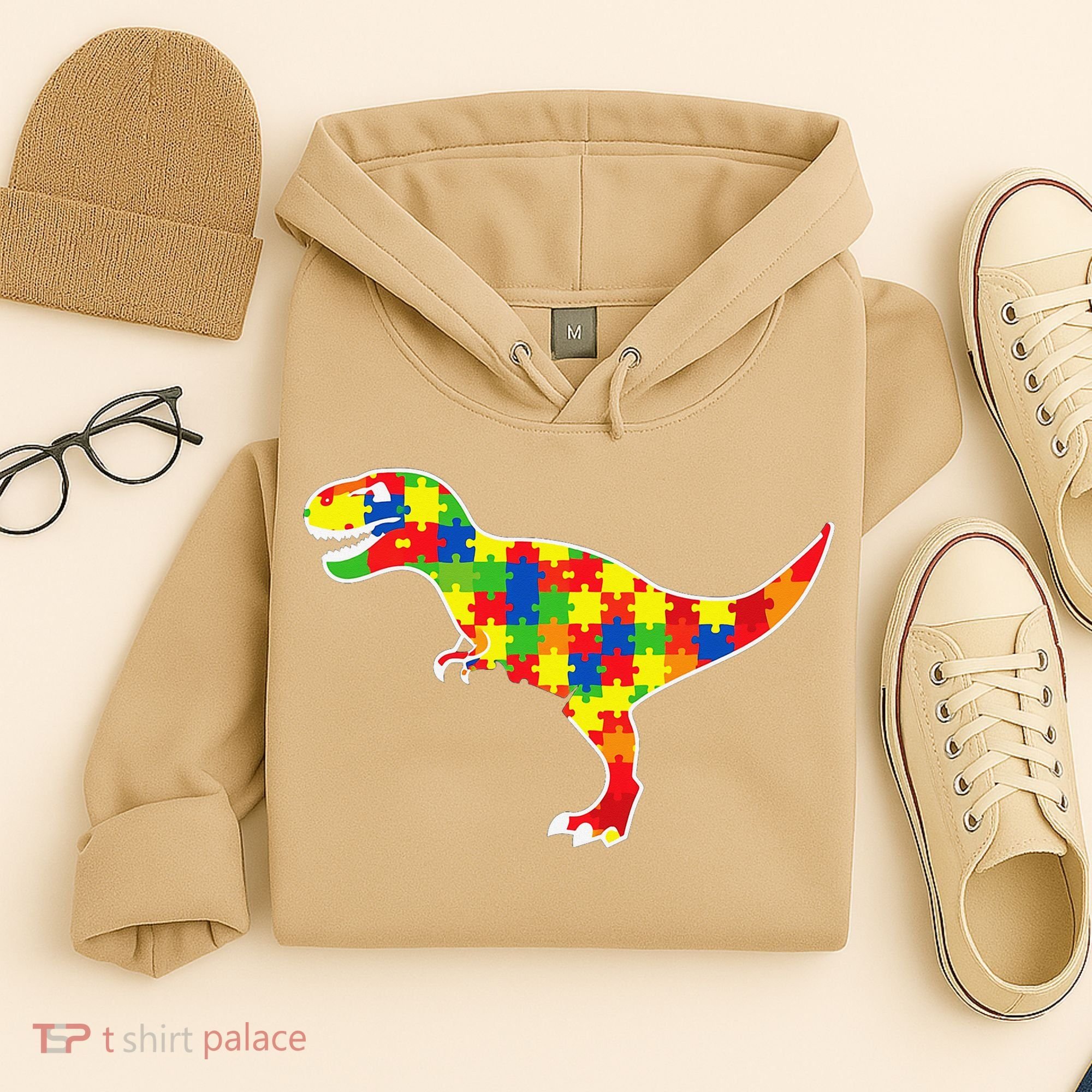 Autism Awareness Cute Dinosaur T Rex Hoodie