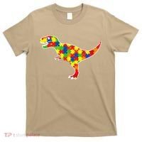 Autism Awareness Cute Dinosaur T Rex T-Shirt thumb 0