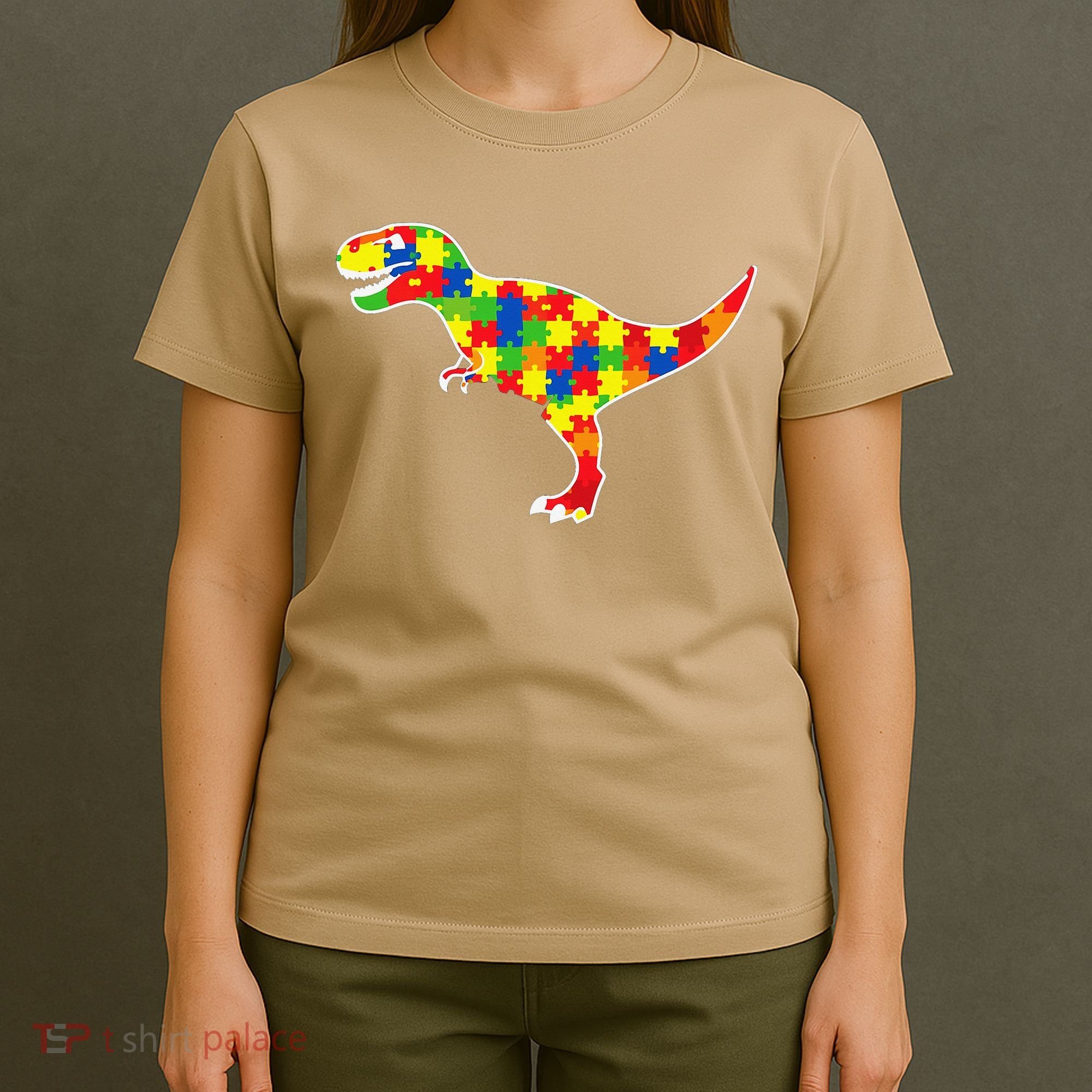 Autism Awareness Cute Dinosaur T Rex T-Shirt