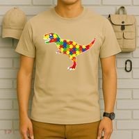 Autism Awareness Cute Dinosaur T Rex T-Shirt thumb 6