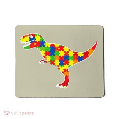 Autism Awareness Cute Dinosaur T Rex Mousepad