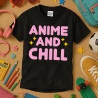 Anime And Chill Kids T-Shirt thumb 3
