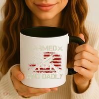 Armed And Dadly Funny Deadly Father Gifts For Fathers Day Coffee Mug thumb 3