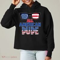 All American Dude 4th Of July Ladies Heavyweight Boxy Pullover Hoodie thumb 0