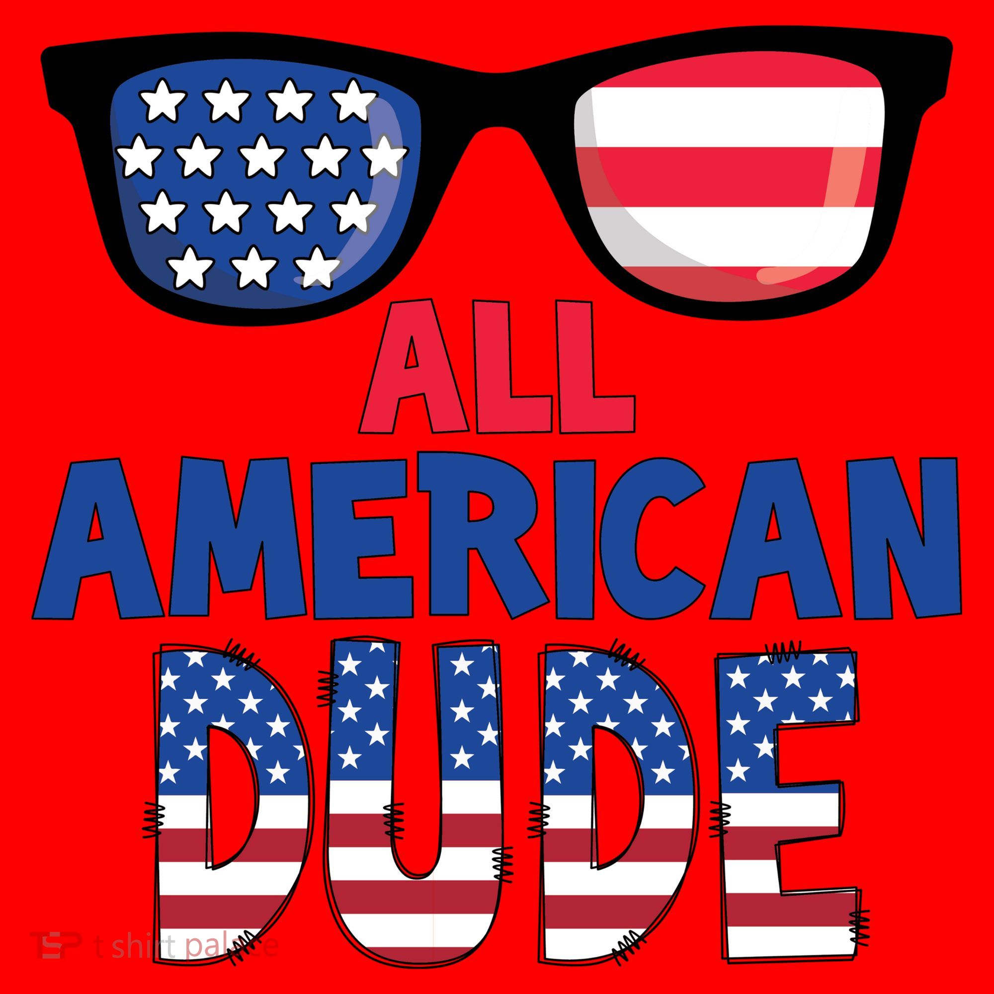 All American Dude 4th Of July Santa Hat
