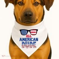 All American Dude 4th Of July USA-Made Doggie Bandana thumb 1