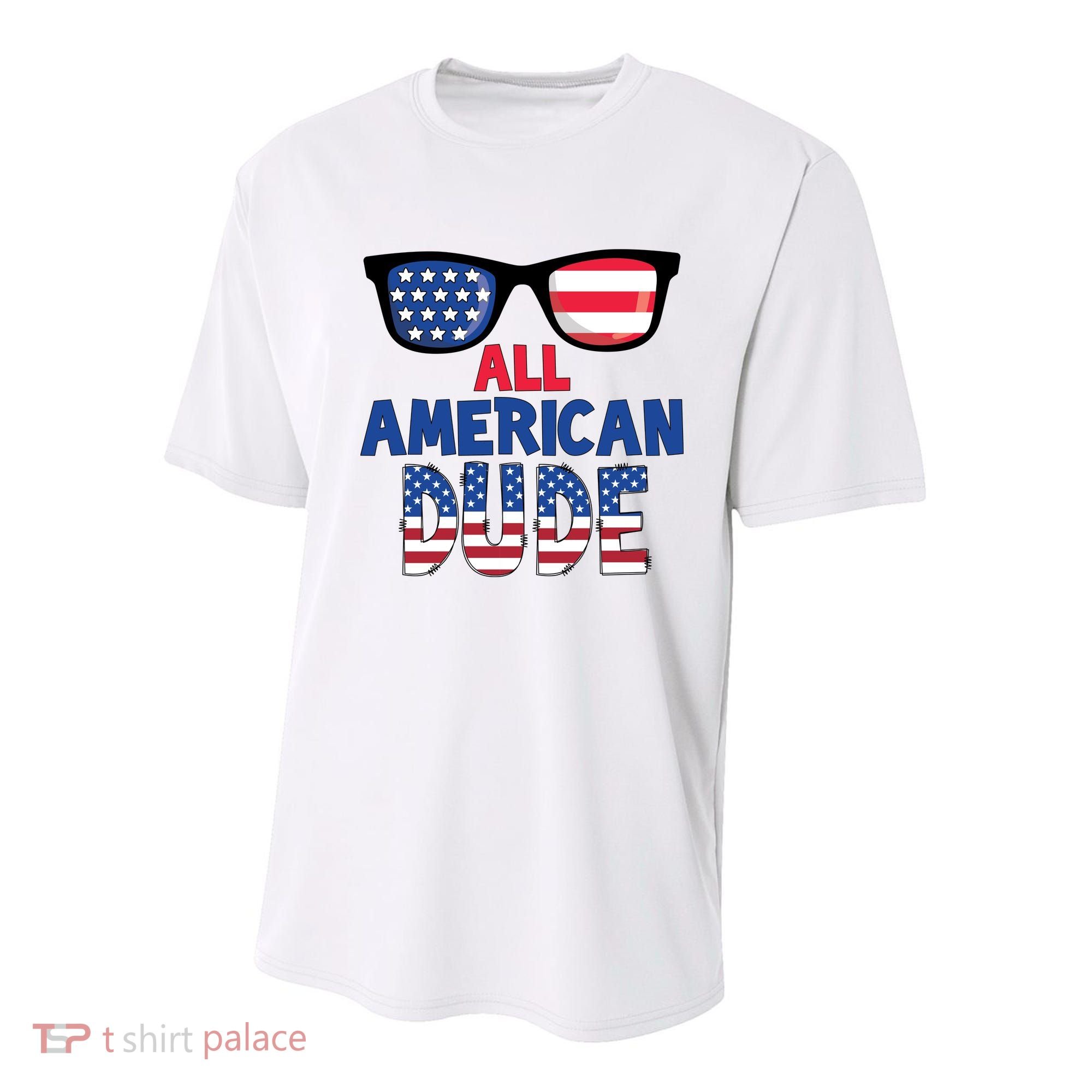 All American Dude 4th Of July Youth Performance Sprint T-Shirt