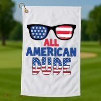 All American Dude 4th Of July Golf Towel thumb 1