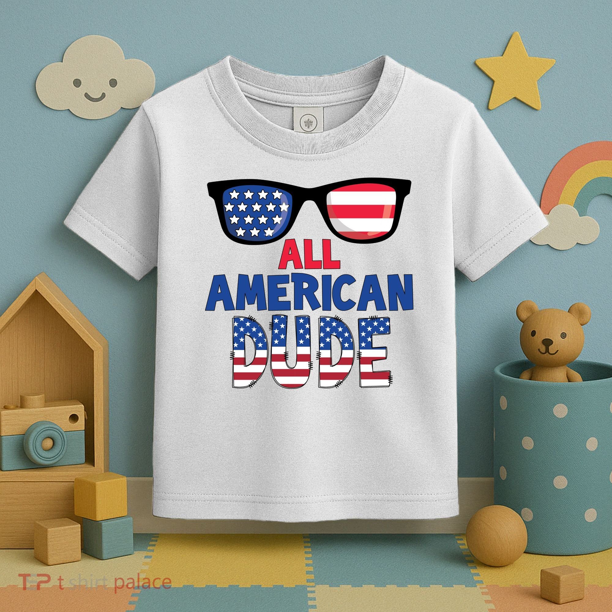 All American Dude 4th Of July Toddler T-Shirt