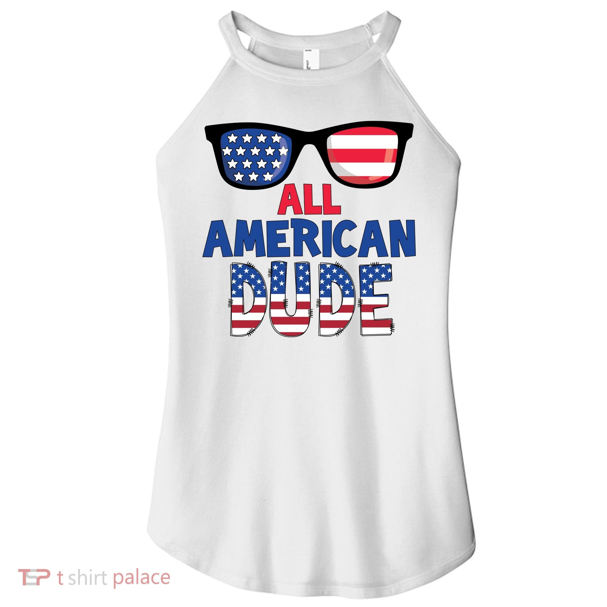 All American Dude 4th Of July Women's Perfect Tri Rocker Tank