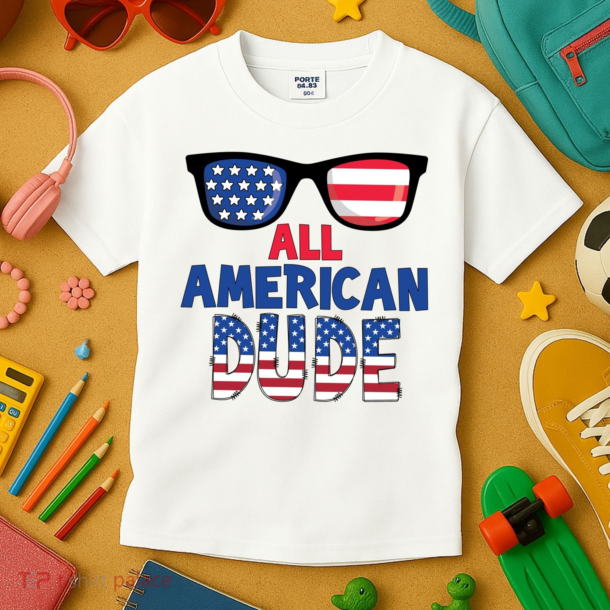 All American Dude 4th Of July Kids T-Shirt