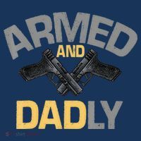 Armed And Dadly Funny Deadly Father Gifts For Fathers Day USA-Made Doggie Bandana thumb 2