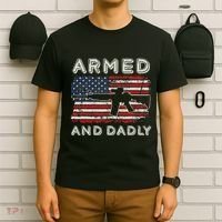 Armed And Dadly Funny Deadly Father Gift For Father's Day T-Shirt thumb 6