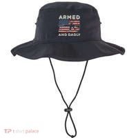 Armed And Dadly Funny Deadly Father Gift For Father's Day Bucket Hat thumb 0