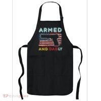 Armed And Dadly Funny Deadly Father Gift For Father's Day Apron thumb 0