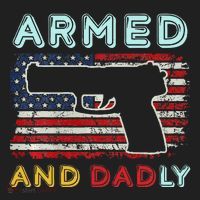 Armed And Dadly Funny Deadly Father Gift For Father's Day Hat thumb 2