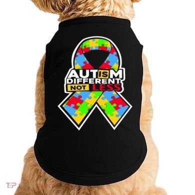 Autism Awareness Different Not Less Puzzle Ribbon Doggie Tank