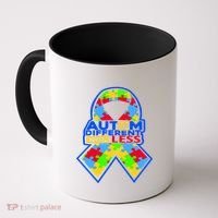 Autism Awareness Different Not Less Puzzle Ribbon Coffee Mug thumb 0