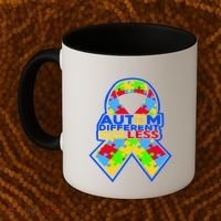 Autism Awareness Different Not Less Puzzle Ribbon Coffee Mug thumb 2
