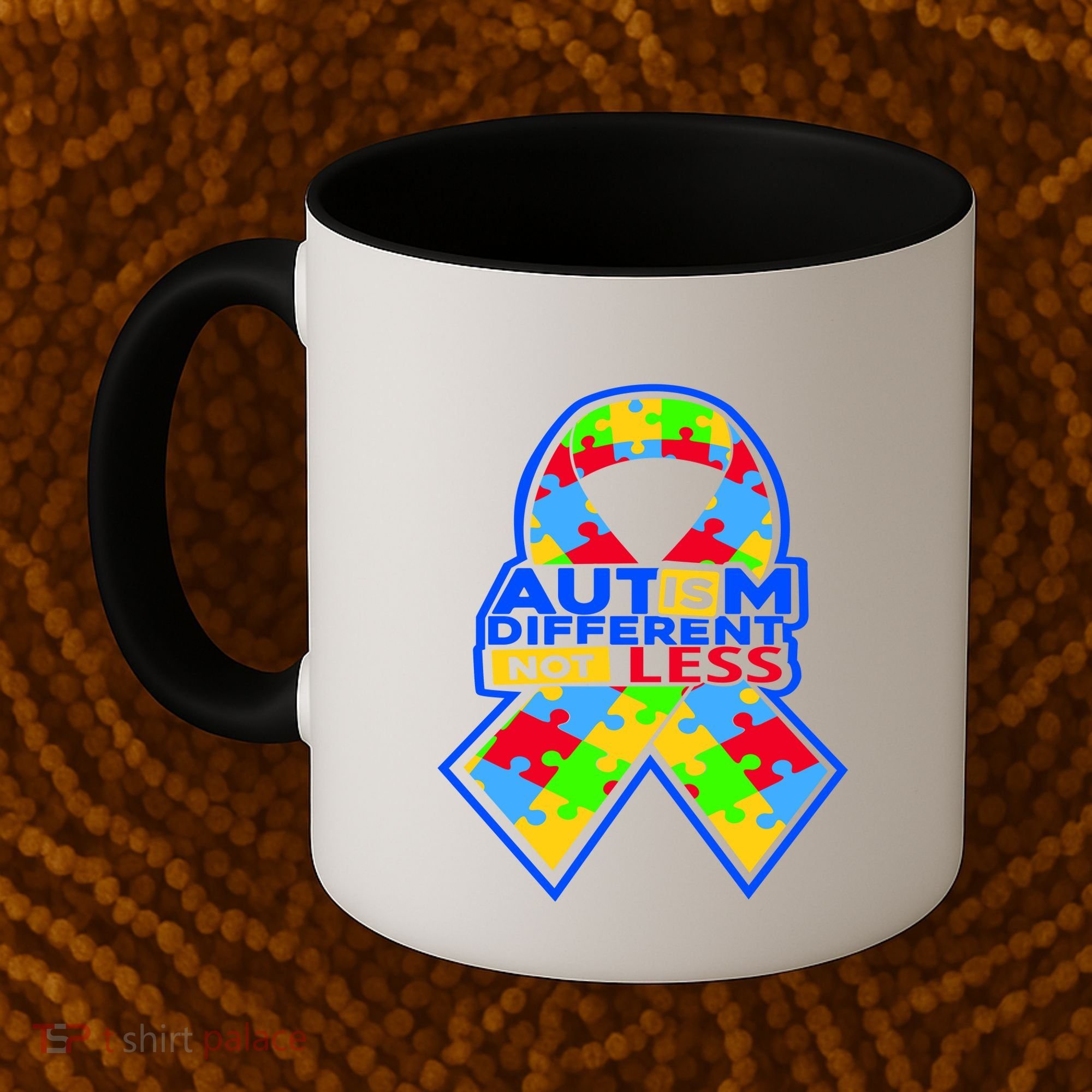 Autism Awareness Different Not Less Puzzle Ribbon Coffee Mug
