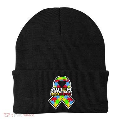 Autism Awareness Different Not Less Puzzle Ribbon Beanie