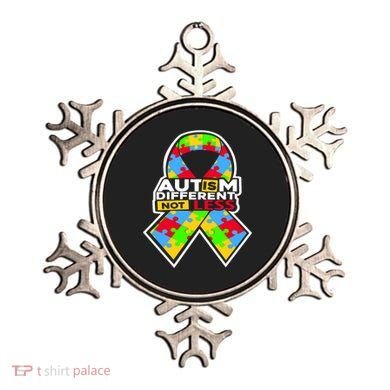 Autism Awareness Different Not Less Puzzle Ribbon Ornament