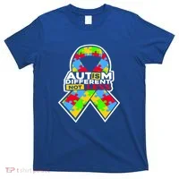 Autism Awareness Different Not Less Puzzle Ribbon T-Shirt thumb 0