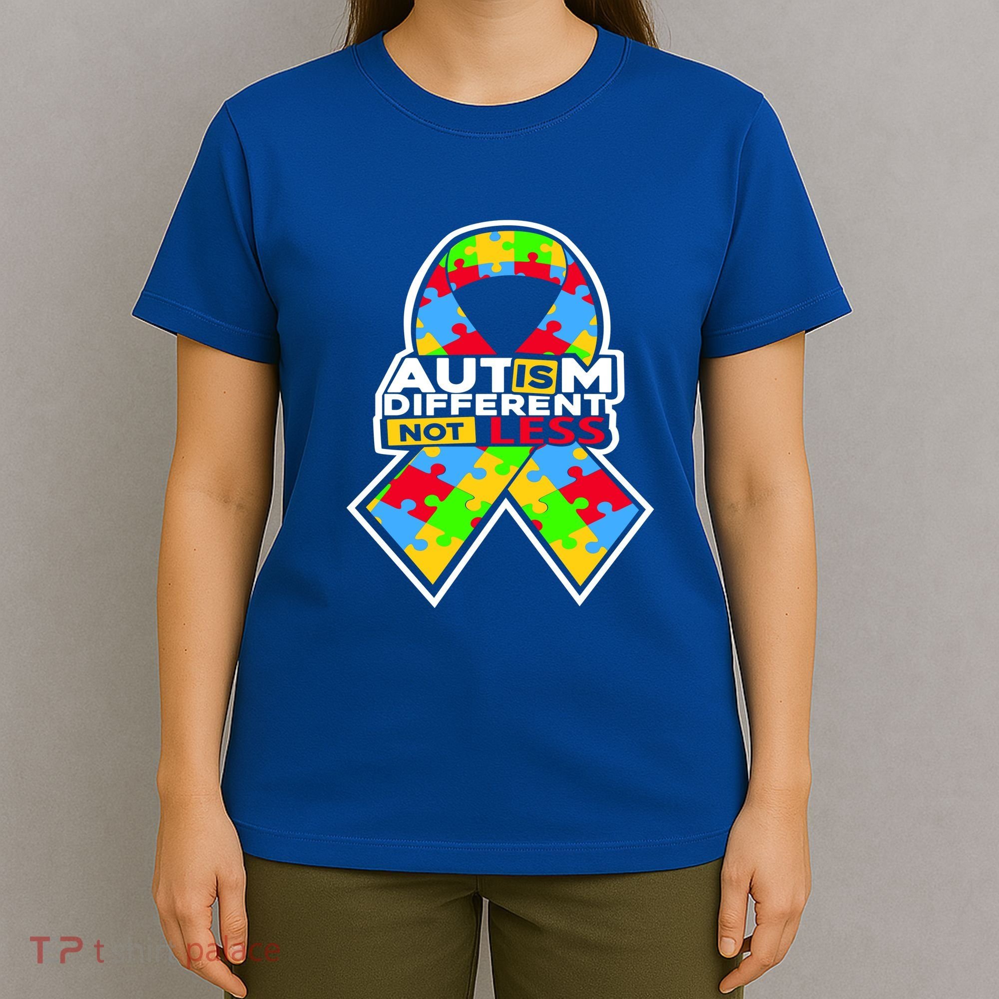 Autism Awareness Different Not Less Puzzle Ribbon T-Shirt
