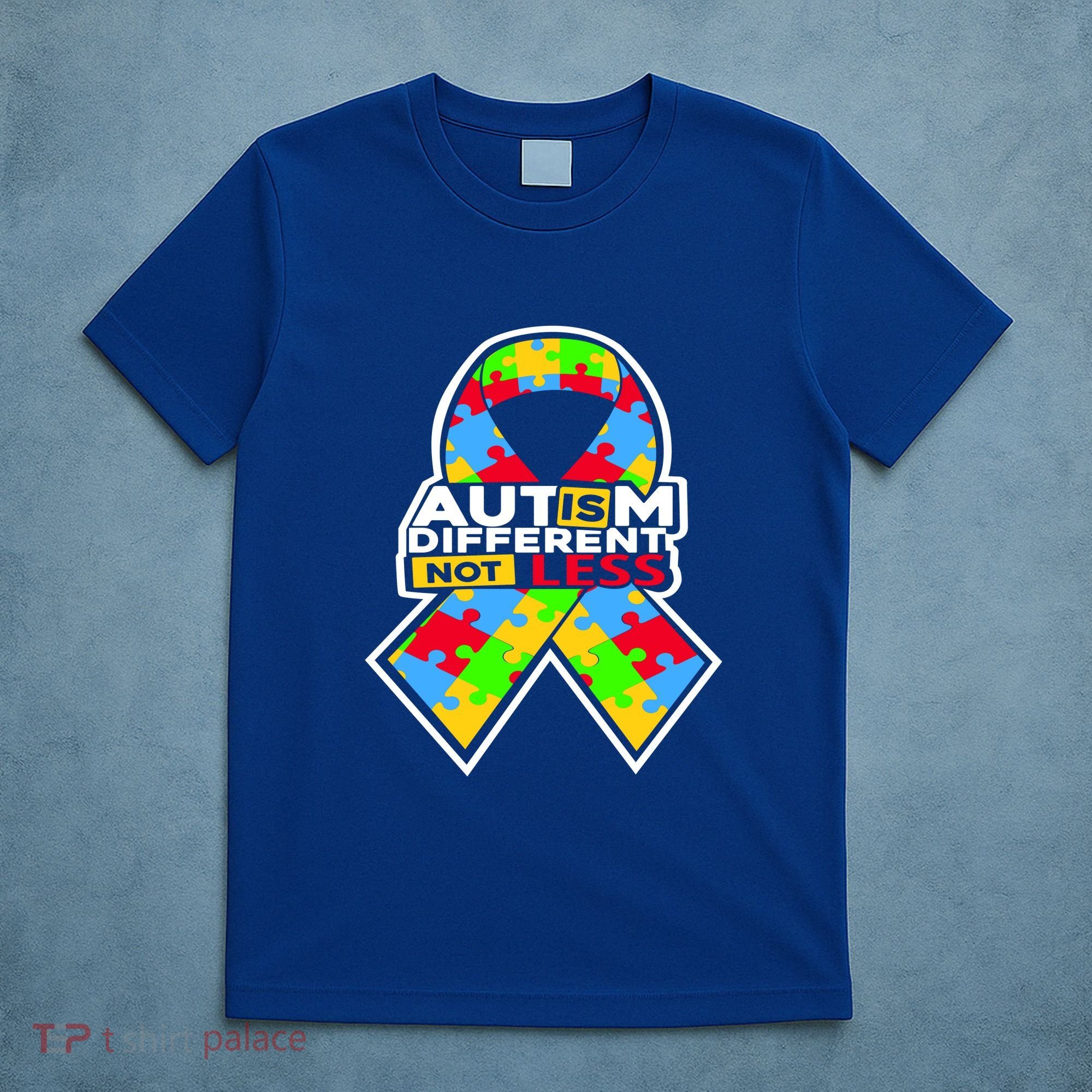 Autism Awareness Different Not Less Puzzle Ribbon T-Shirt