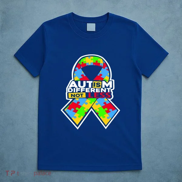 Autism Awareness Different Not Less Puzzle Ribbon T-Shirt