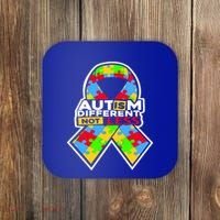 Autism Awareness Different Not Less Puzzle Ribbon Coaster thumb 0
